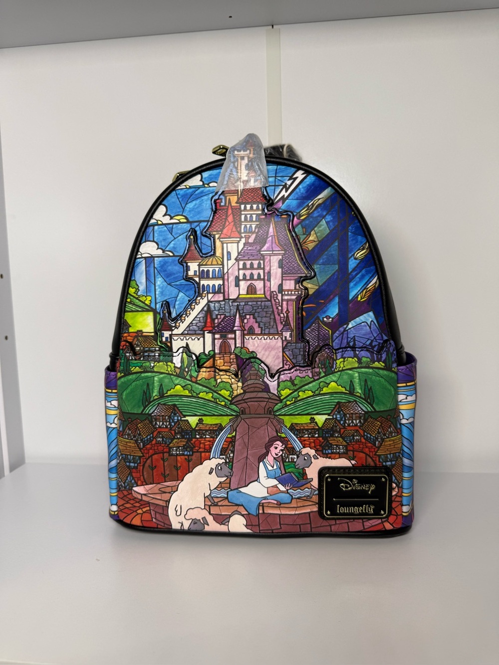 Loungefly Disney Beauty and the Beast Stained Glass Castle Mini Backpack NWT